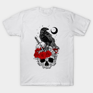 Crow with skull T-Shirt